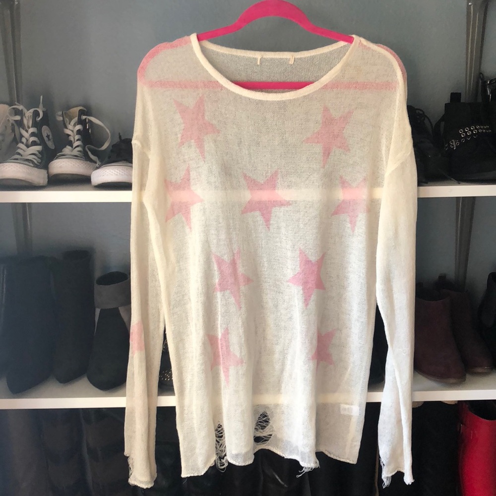 Distressed Star Sweater